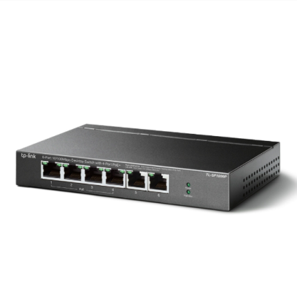 TP-LINK Switch PoE, Switch PoE no Administrable, 6 Puertos, 4 Puertos PoE, Eficiencia de 67 W, Extensor 250 m, Calidad de Video