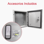 (PST-2530-15A) Gabinete de Acero IP66 Uso en Intemperie (250 x 300 x 150 mm) con Placa Trasera Interior Metálica y Compuerta Inferior Atornillable (Incluye Chapa y Llave T). - Image 7